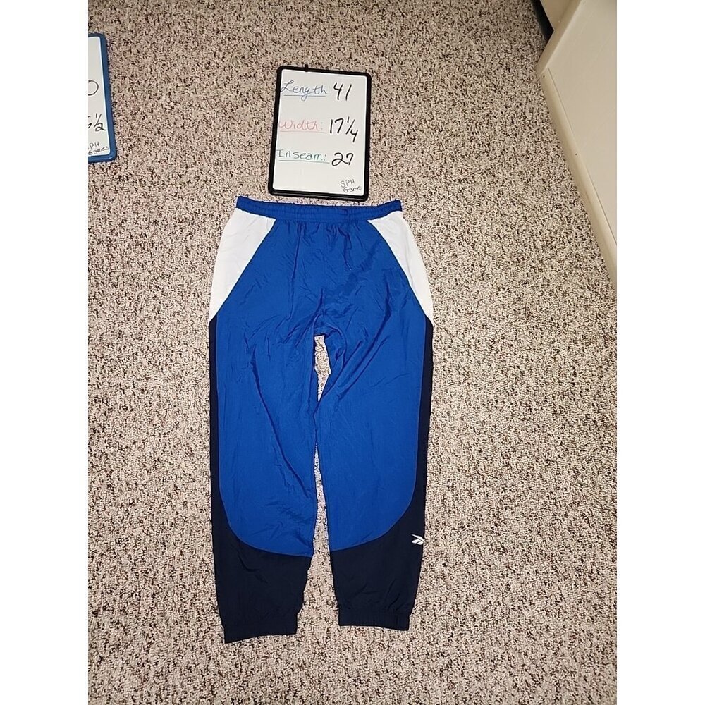 Reebok Training Woven Pants Mens Athletic Track Blue White XL High Rise